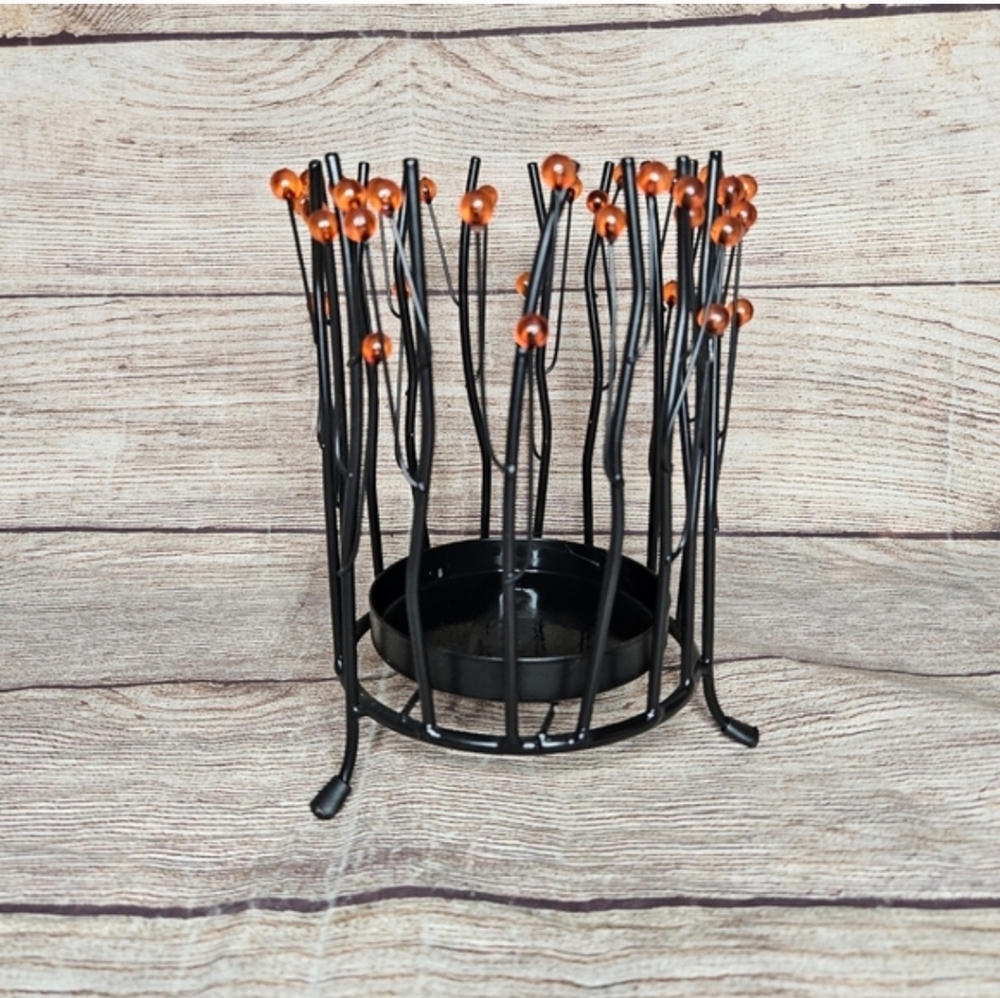 Gothic Boho Metal Beaded Candle Holder